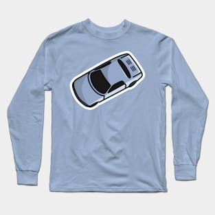 Sports Blue Car Sticker up view vector illustration. Vehicle transportation icon concept. Sports racing car sticker design logo with shadow. Long Sleeve T-Shirt